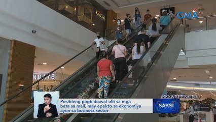 Posibleng pagbabawal ulit sa mga bata sa mall, may epekto sa ekonomiya ayon sa business sector | Saksi