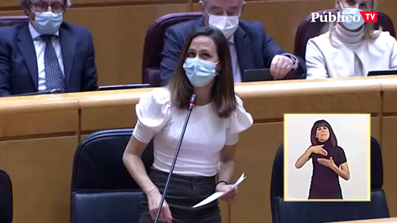Ione Belarra: "Casi uno de cada tres niños estaba en riesgo de pobreza cuando gobernaba el PP en 2014 bajo la presidencia de M. Rajoy"