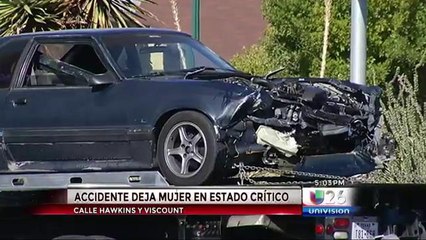 Mujer resulta gravemente lesionada en accidente