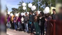 Protesta en Honduras por estudiantes mexicanos desaparecidos