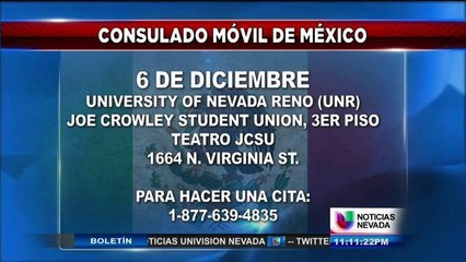 Consulado móvil de México en la Universidad de Nevada