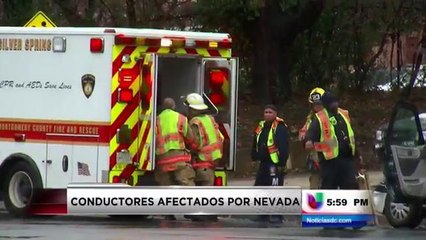 Conductores afectados por nevada