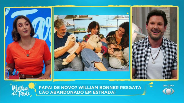 Conheçam Tobias. Ou Toto. Ou Tobí. O novo integrante canino da família Bonemer”, postou nas redes sociais a esposa do jornalista.