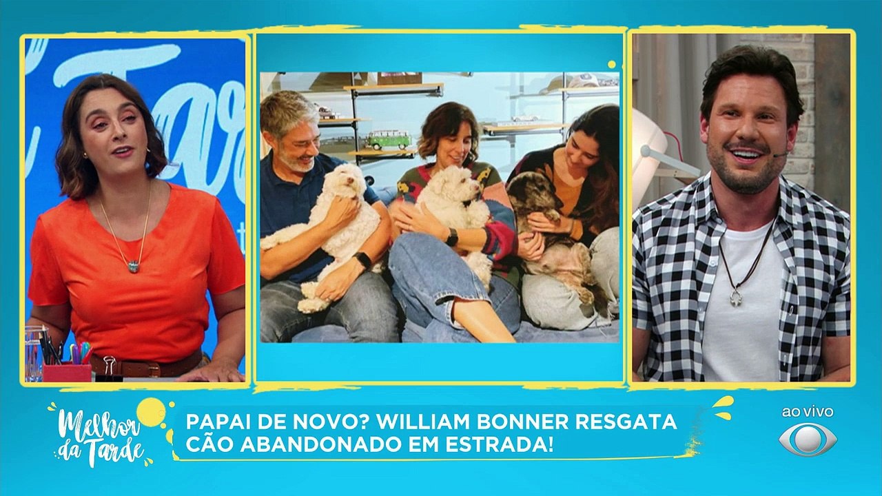 "Conheçam Tobias. Ou Toto. Ou Tobí. O novo integrante canino da família Bonemer”, postou nas redes sociais a esposa do jornalista.