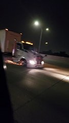 Big Rig Drives on Rims During Police Pursuit