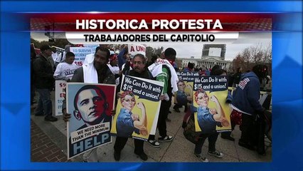 DC: Protesta de trabajadores de contratos federales