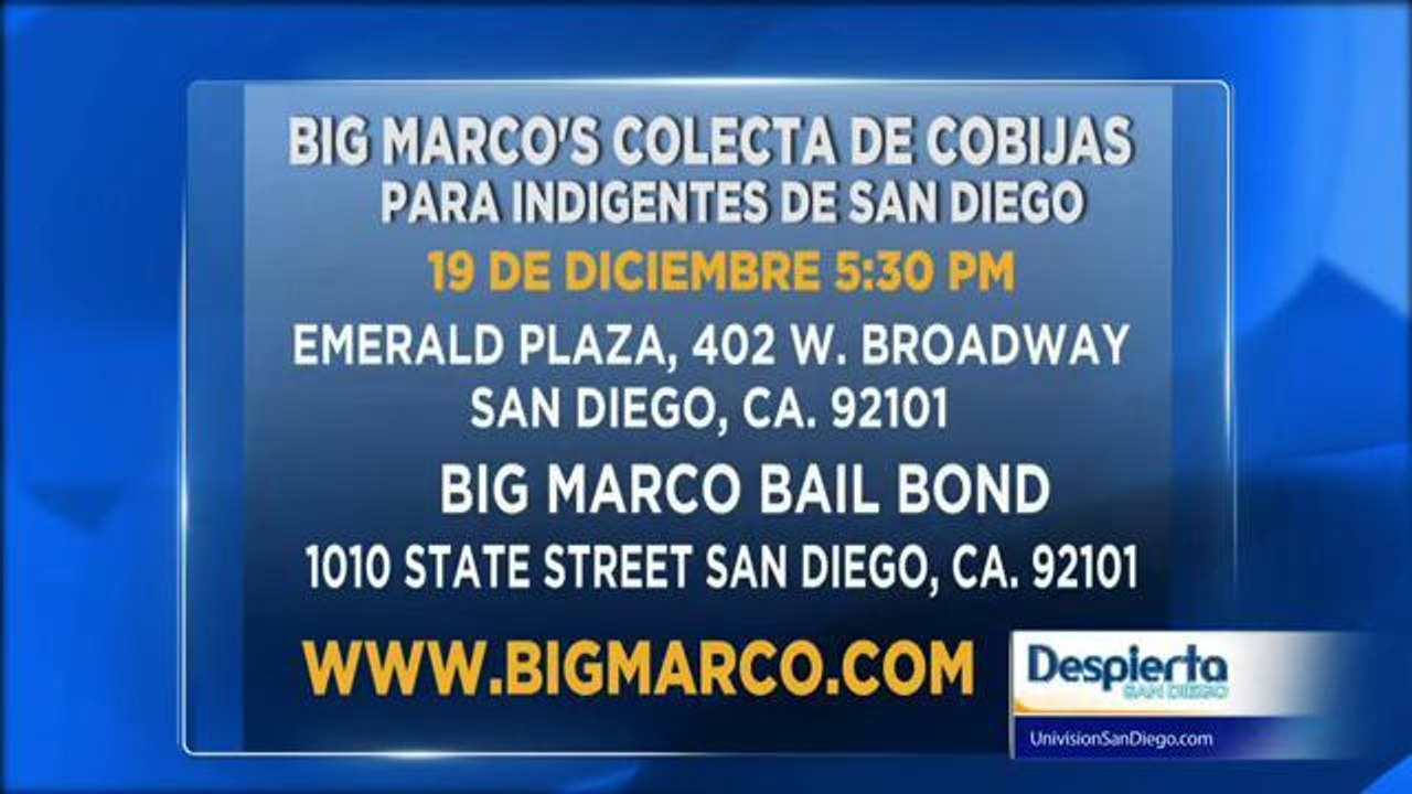 Cobijas para indigentes de San Diego