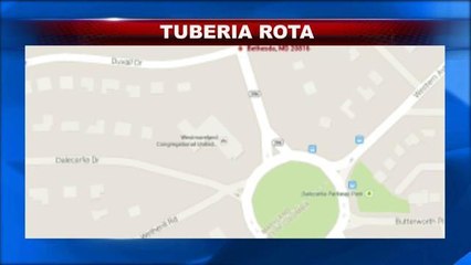 Tuberia rota causa inundaciones en Bethesda