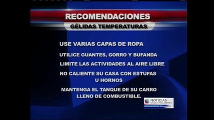 Recomendaciones gélidas temperaturas