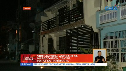 Vice mayoral aspirant sa Maragondon, Cavite, patay sa pamamaril | UB