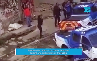 Balean en la cabeza a un chofer municipal durante una persecución en Ciudadela
