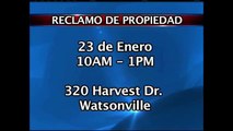 La policía de Watsonville tiene en su poder artículos robados