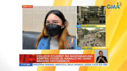 College student na nagpabakuna kontra COVID-19, nanalo ng isang bagong motorsiklo | UB