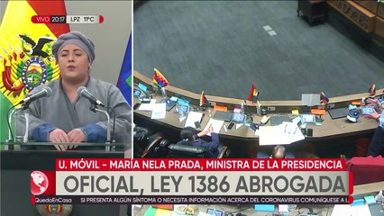 Ministra de la Presidencia: "La ley 1386 ha sido abrogada, ya está en la Gaceta oficial"