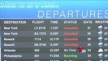Cancelan vuelos en San Diego por tormenta invernal