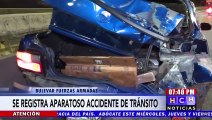 Conductor de camión se da a la fuga luego de chocar contra un vehículo en el bulevar Fuerzas Armadas