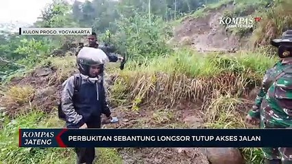 Perbukitan Sebantung Longsor Tutup Akses Jalan