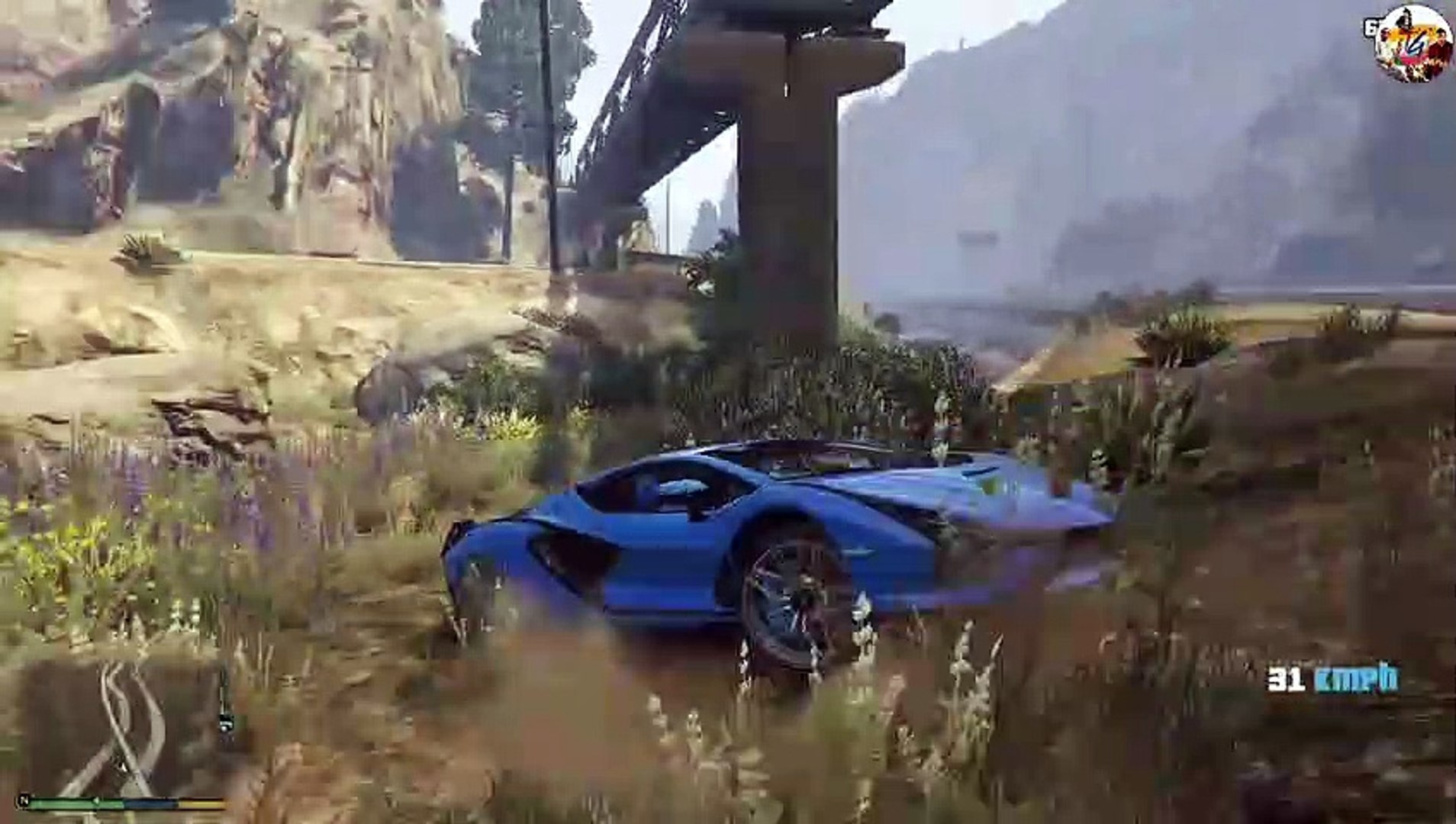 ⁣GTA 5 Lamborghini Sian Car Flying Jump 300kmph _ GTA V GAMEPLAY  720p60