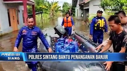 Tim Sar Ditpolairud Polda Kalbar Salurkan Bantuan Air Bersih untuk Korban Banjir