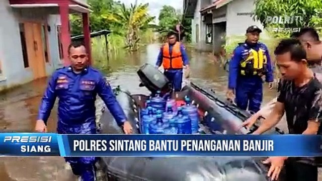 Tim Sar Ditpolairud Polda Kalbar Salurkan Bantuan Air Bersih untuk Korban Banjir