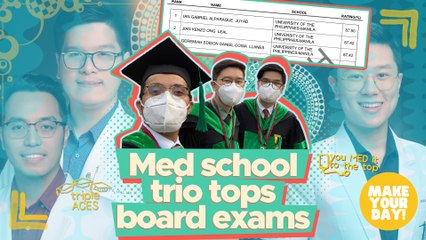 Med school trio tops board exams | Make Your Day