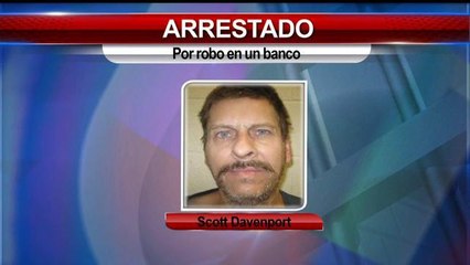 Arrestan a sospechoso de robo de banco