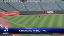 Baltimore Baseball Game Played To An Empty Stadium