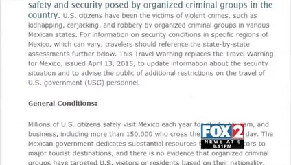 U.S. Officials Update Mexico Travel Warning