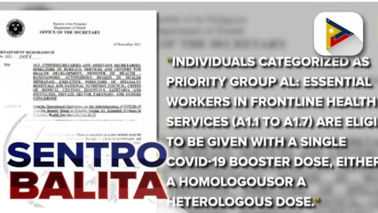 Medical frontliners, maaaring pumili ng vaccine brand para sa booster shot ayon sa DOH; FDA, inanunsyo rin na may EUA na ang COVID-19 vaccine ng Covavax