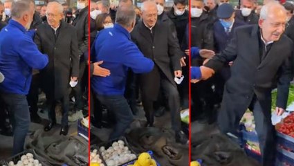 Kılıçdaroğlu ile "Bizim kırmızı halımız yok" diyerek montunu yere seren esnafın diyaloğu gündem oldu