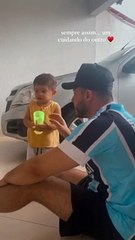 Murilo Huff com o filho