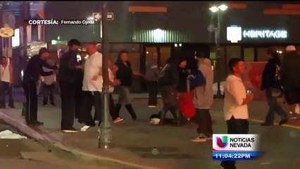 Masiva pelea en el centro de Reno quedo captada en cámara