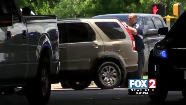 Suspect Fleeing Authorities Crashes into Concrete Pillar