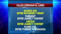 Cerraran calles el Lunes