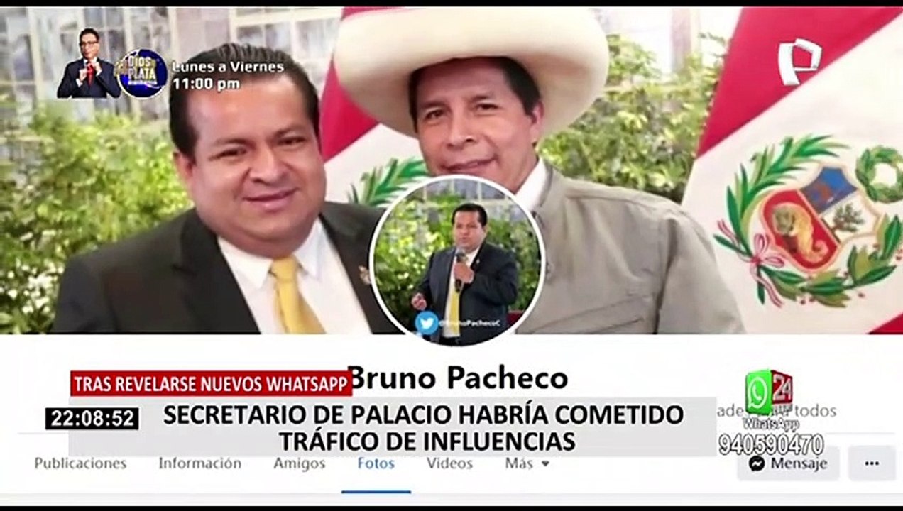 Bruno Pacheco: chats revelarían supuesto tráfico de influencias por parte del secretario de Castillo