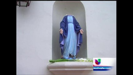 Profanan la estatua de la Virgen María