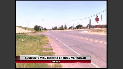 Accidente vial termina en robo vehicular