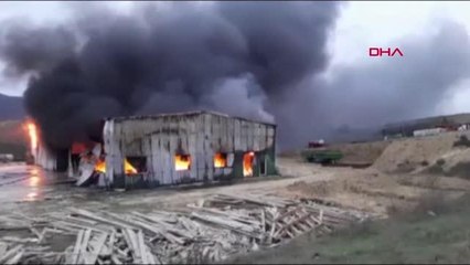 CEVİZ İŞLEME FABRİKASININ DEPOSU ALEV ALEV YANDI