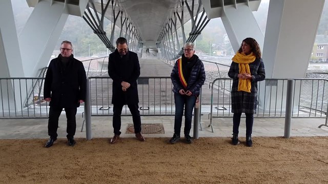 Inauguration d'un nouveau pont pour cyclistes et piétons à Tilff