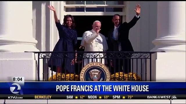 Pope Francis Makes First Public Appearance in US