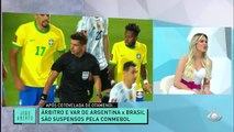 OTAMENDI MALDOSO! Brasil ficou no zero a zero com a Argentina, mas a cotovelada de Otamendi em cima do Raphinha roubou a cena. Tite ficou maluco pelo zagueiro argentino não ter tomado cartão vermelho. #JogoAberto