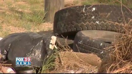 Illegal trash dumping in El Cenizo
