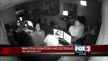 Suspect Steals Donations from Charity Collection Box, Caught on Surveillance Camera
