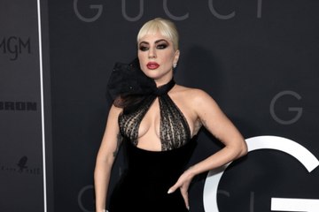 Lady Gaga's Red Carpet Look Included a Gown With a Sheer, Barely-there Halter Top