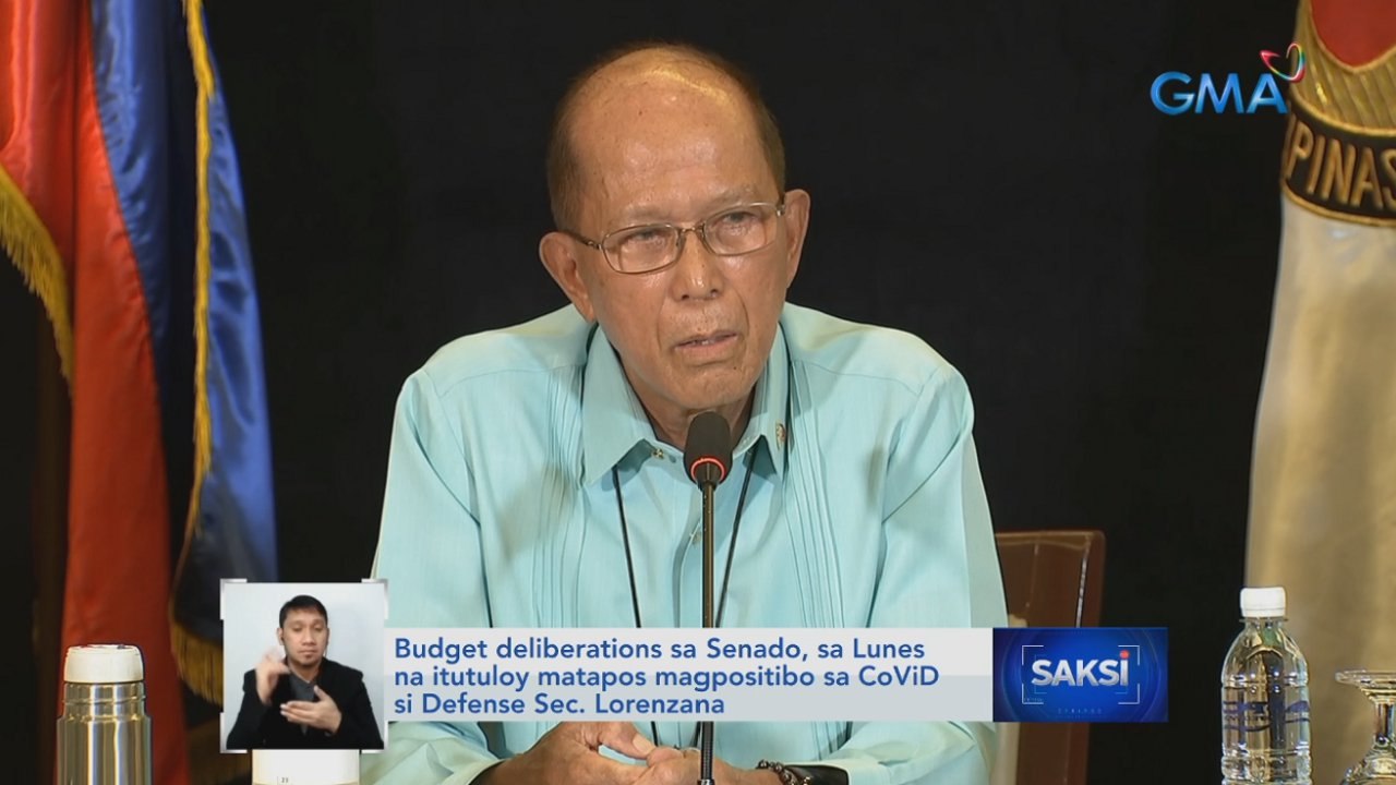 Budget deliberations sa Senado, sa Lunes na itutuloy matapos magpositibo sa CoViD si Defense Sec. Lorenzana | Saksi