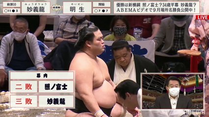 Myogiryu vs Meisei - Aki 2021, Makuuchi - Day 15