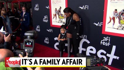 Serena Williams and Daughter Olympia Match in Sparkly Red Carpet Looks for King Richard Premiere
