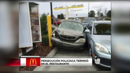 Persecución policíaca terminó en un restaurante