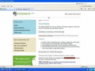 Evernote Web Clipper for Internet Explorer 7
