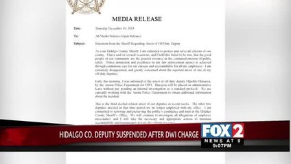 Hidalgo County Sheriff Officer Arrested for DWI in Austin